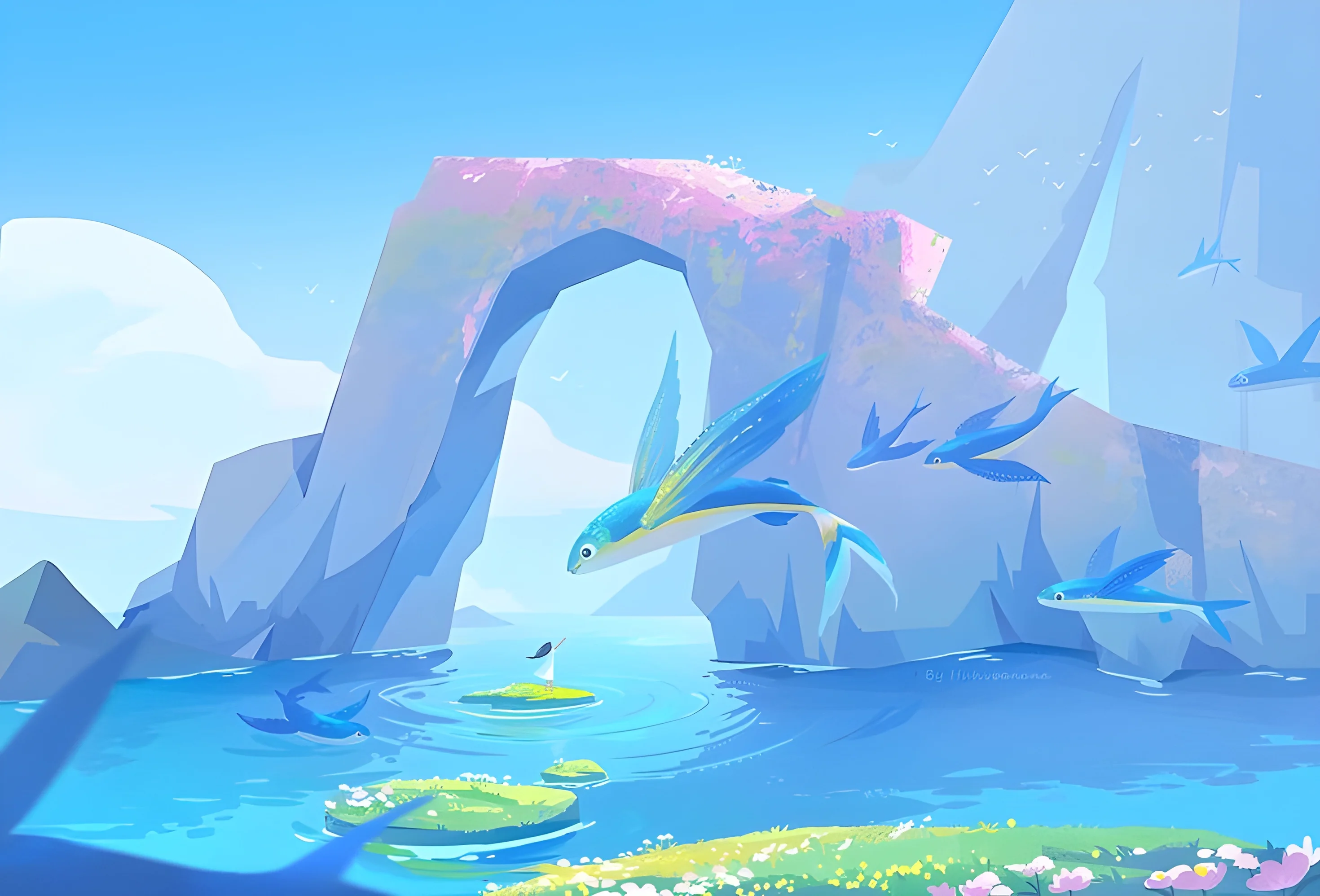 Winding path background